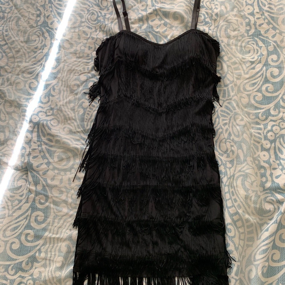Josum black fringe flapper dress